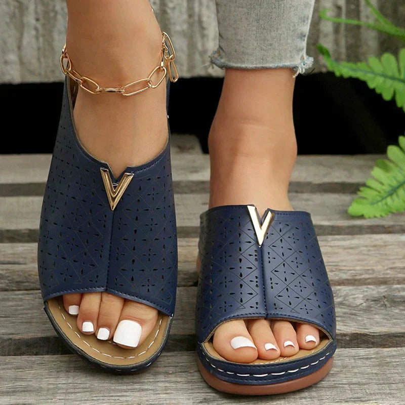Eveloria Damen Orthopädische Flache Riemchensandalen - Eveloria