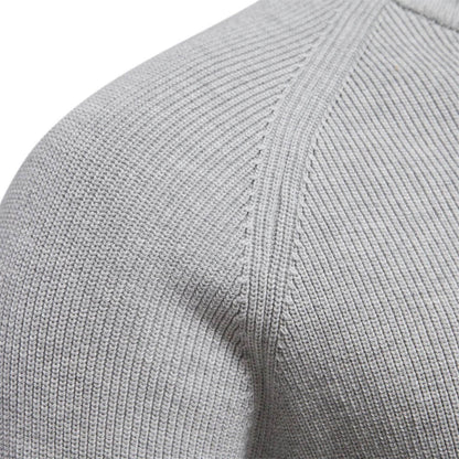 Herren Strickpullover Halbzip Baumwolle Beige