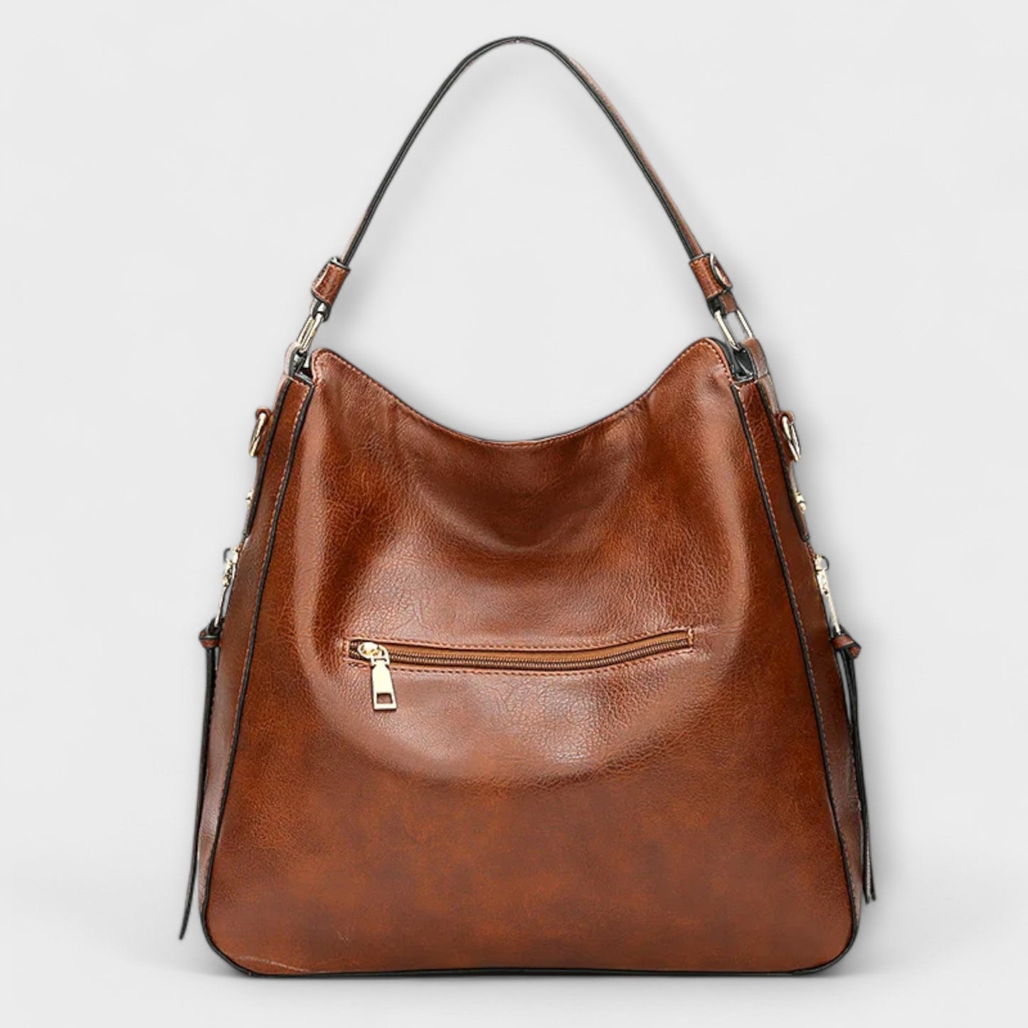 Damen Schultertasche Klassisch Leder Braun