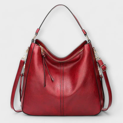 Damen Schultertasche Klassisch Leder Braun