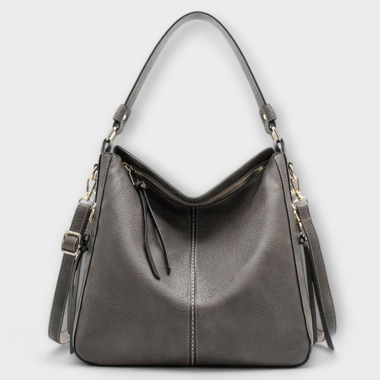 Damen Schultertasche Klassisch Leder Braun