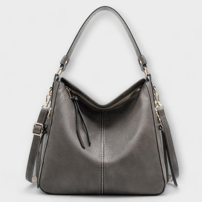 Damen Schultertasche Klassisch Leder Braun