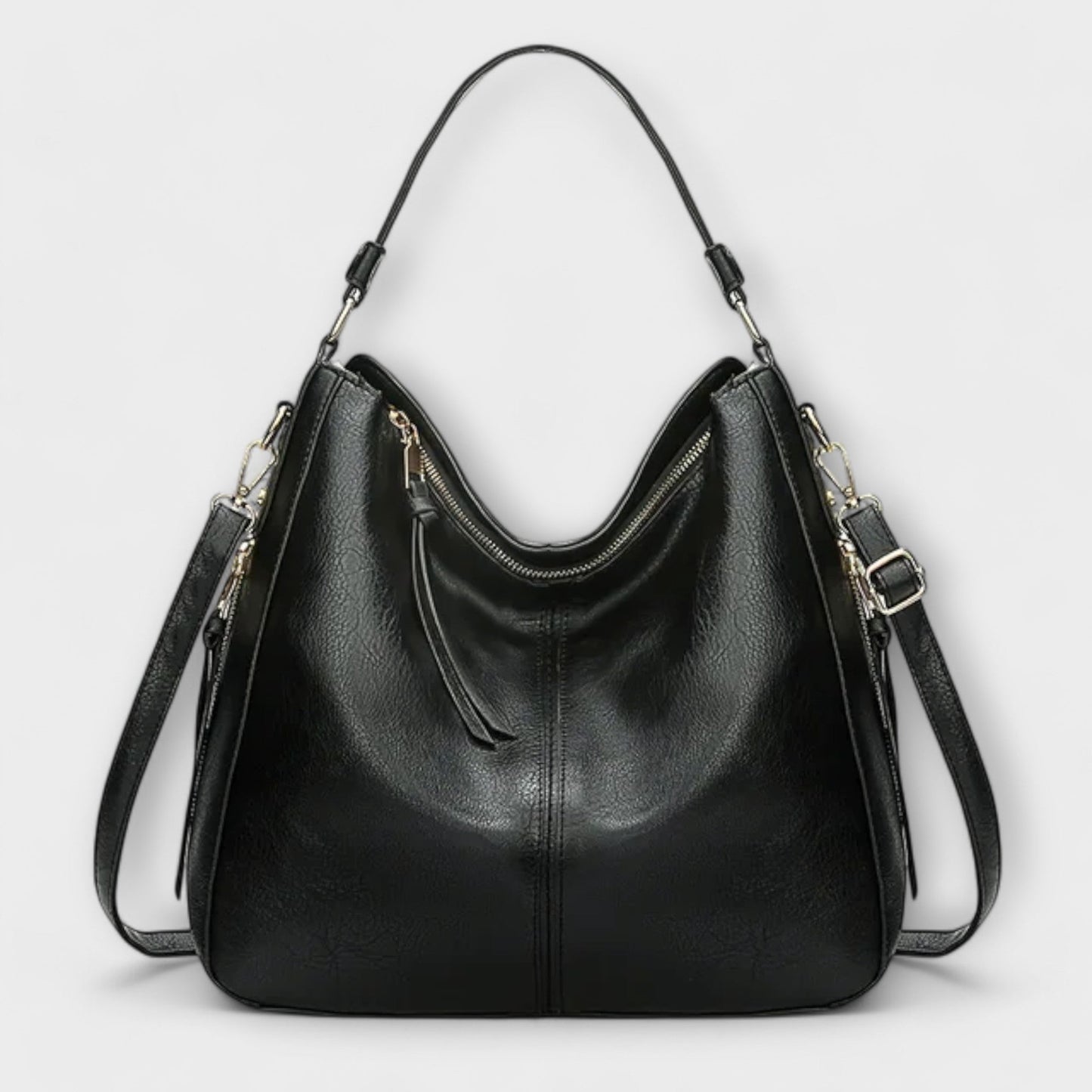 Damen Schultertasche Klassisch Leder Braun