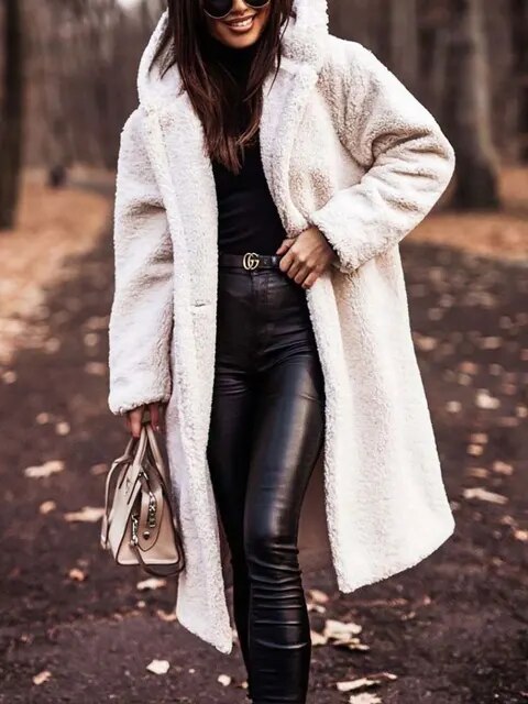 Eveloria Damen Teddy-Winterjacke