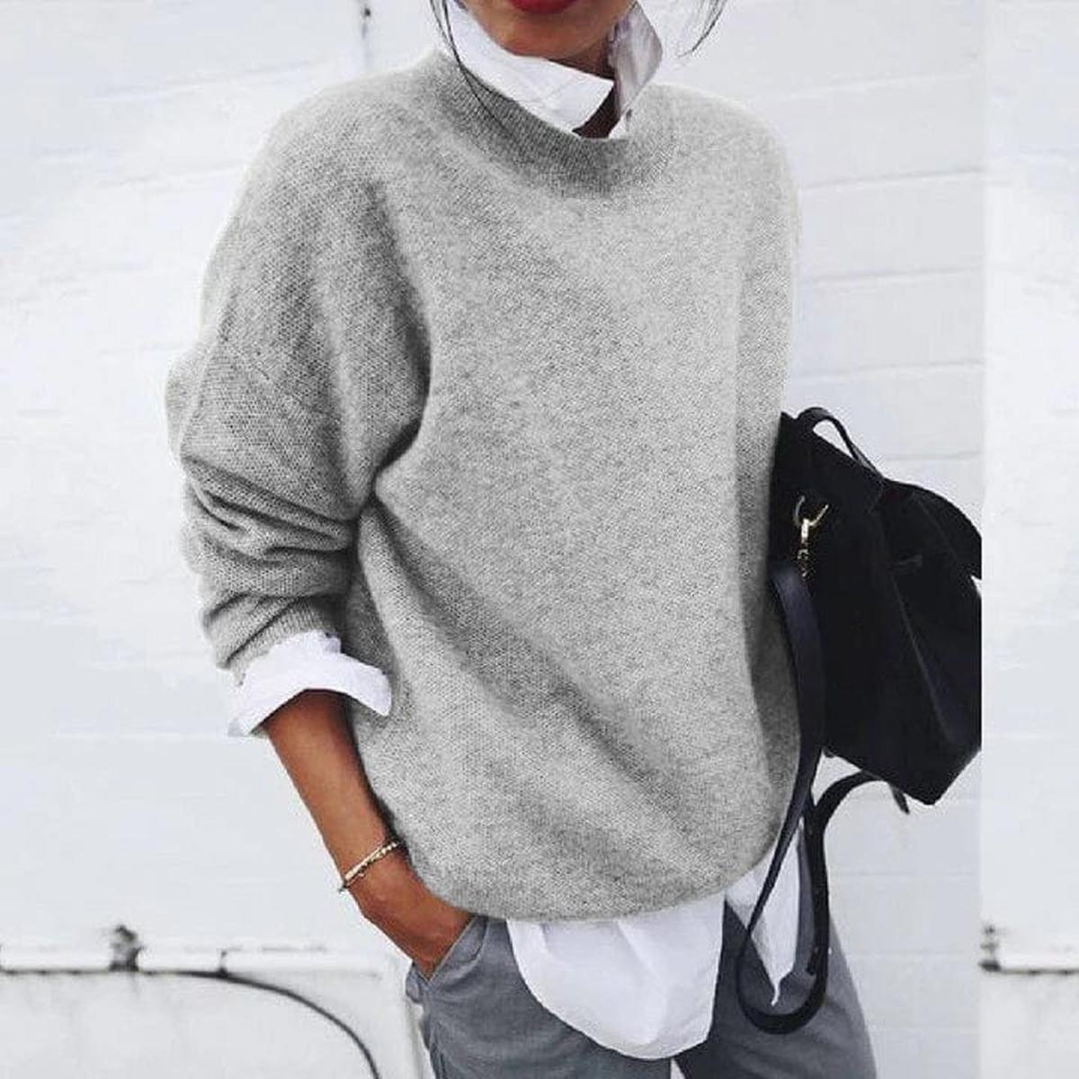 Isabella Damen Pullover Lässig Locker Geschnitten