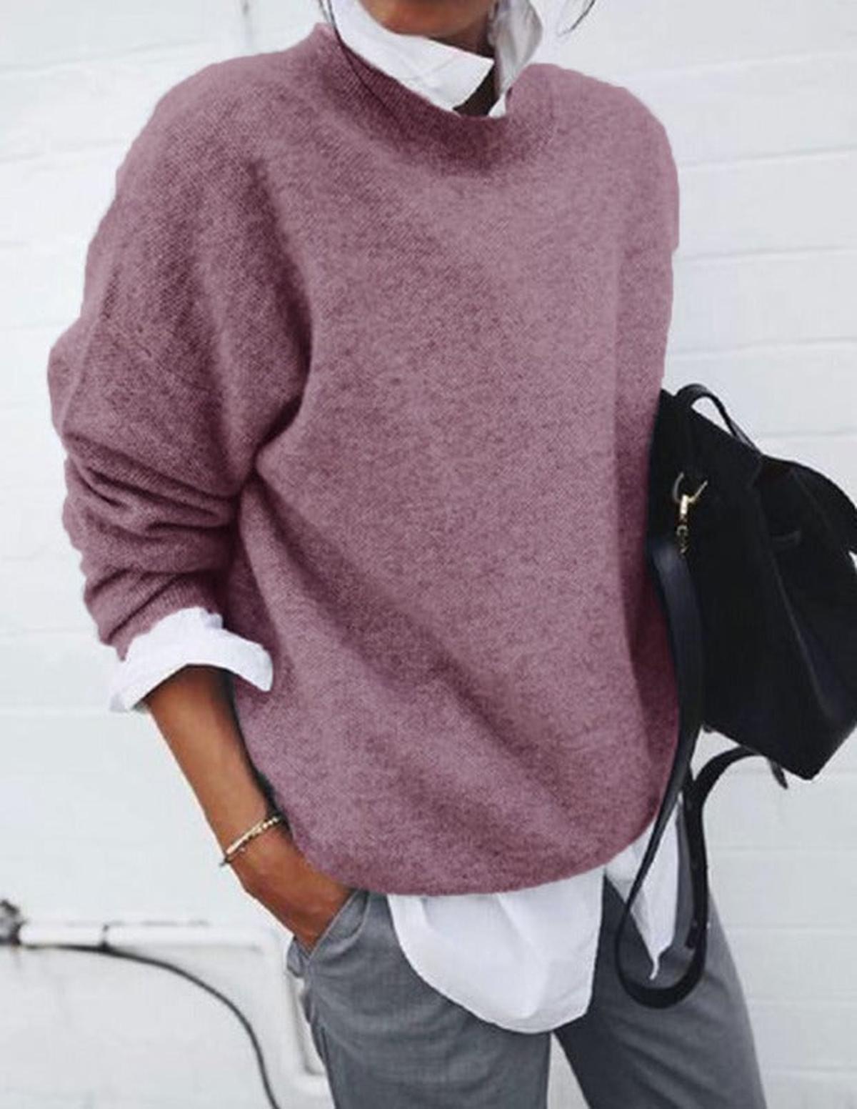 Isabella Damen Pullover Lässig Locker Geschnitten