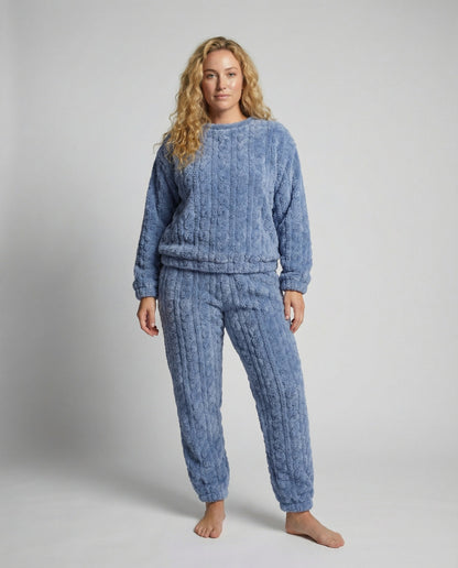Damen Fleece Pyjama Set Kuschelig - Eveloria