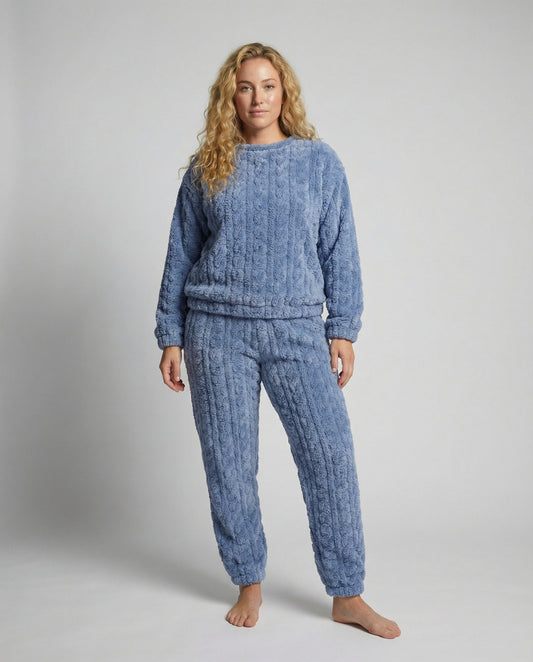 Damen Fleece Pyjama Set Kuschelig - Eveloria