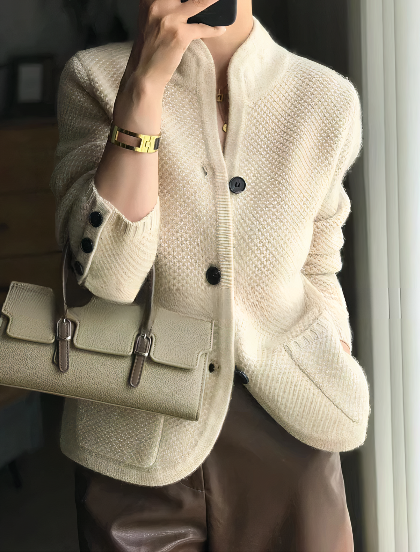 Eveloria Damen Strickjacke 100% Wolle - Eveloria