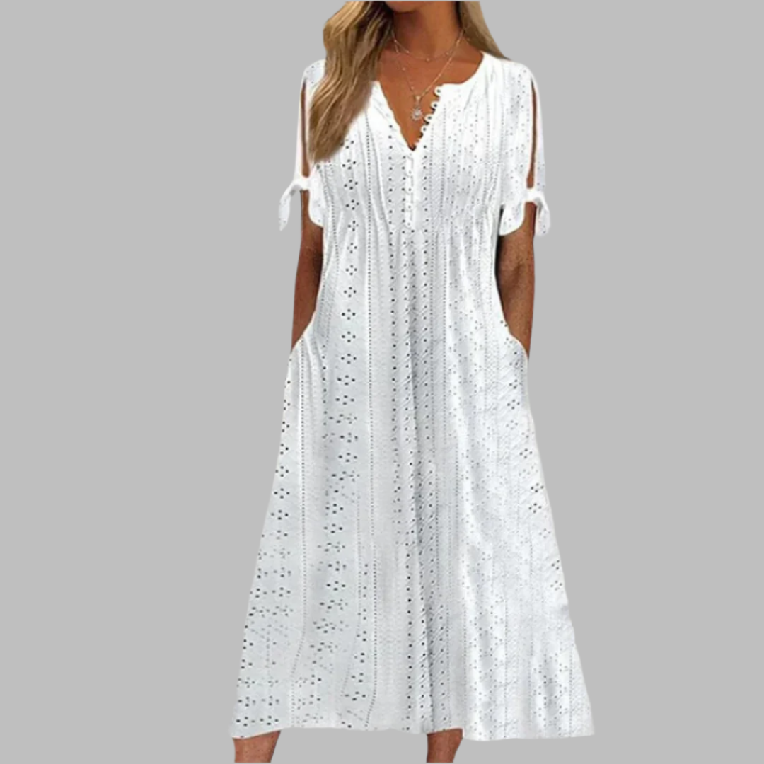 Damen Midikleid Sommerlich Leicht Femines Look - Eveloria