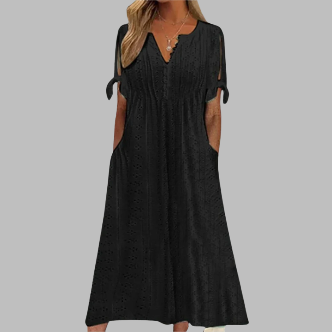 Damen Midikleid Sommerlich Leicht Femines Look
