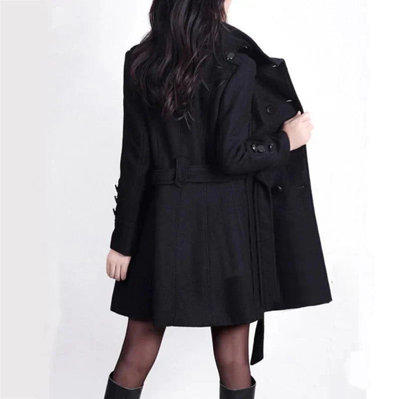 Damen Mantel Gürtel Herbst Winter - Eveloria