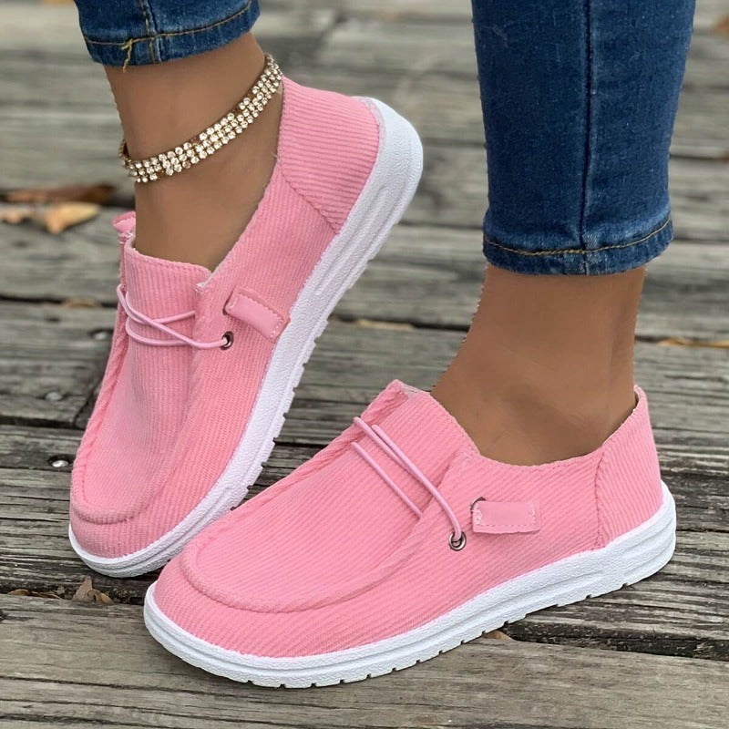 Eveloria Damen Loafer Segeltuch Bequem