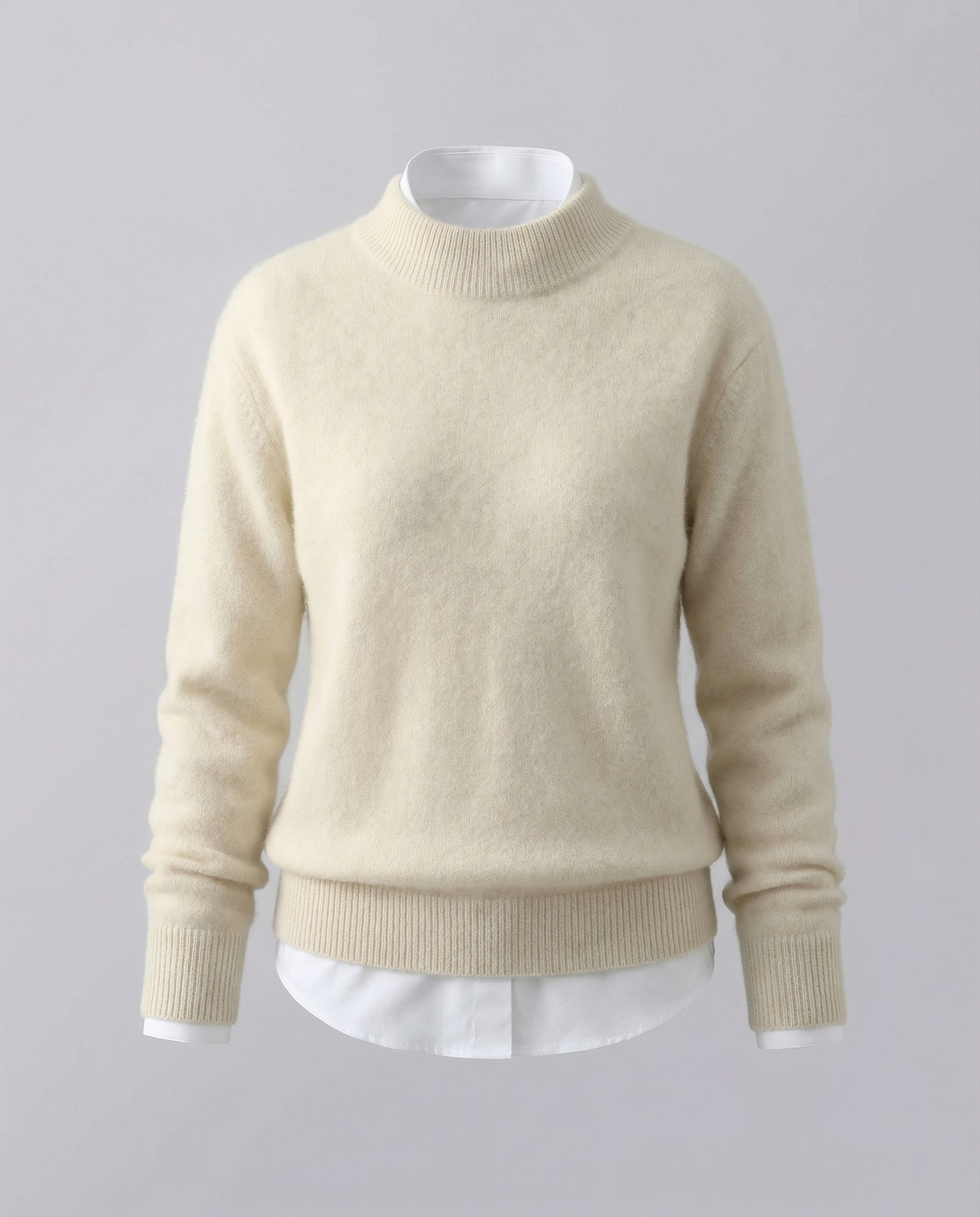 Damen Cashmerepullover Elegantes Design Beige