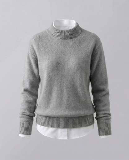 Damen Cashmerepullover Elegantes Design Beige
