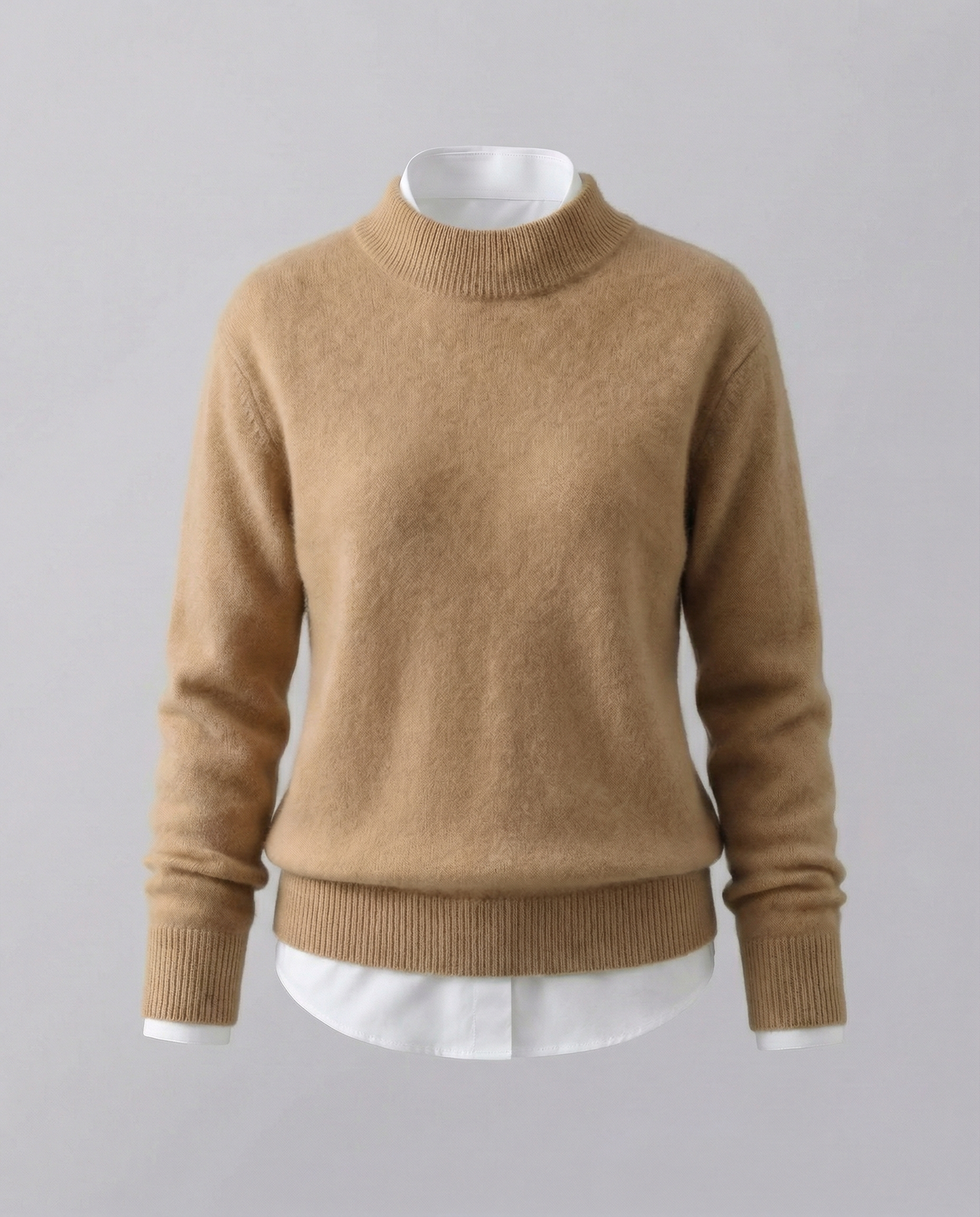 Damen Cashmerepullover Elegantes Design Beige