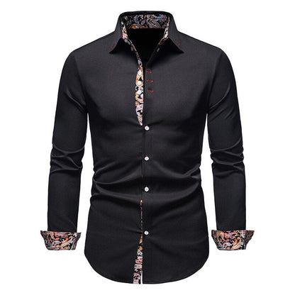 Herren Hemd Paisley Muster Baumwolle Blau