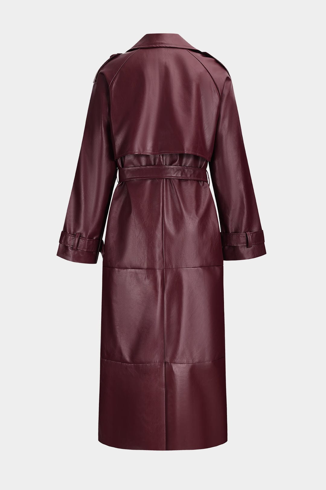 Damen Trenchcoat Kunstleder Elegantes Design
