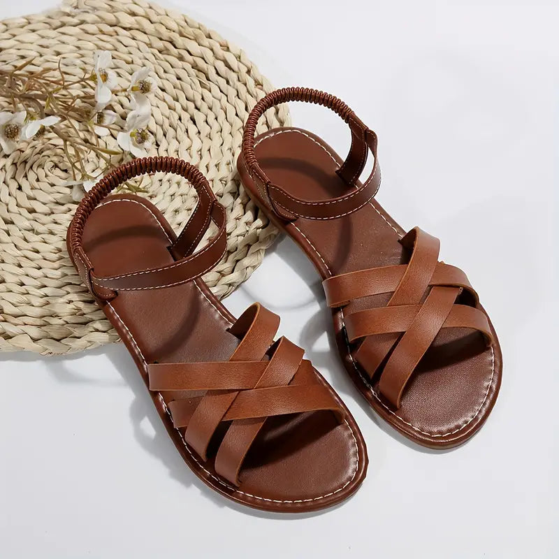 Eveloria Damen Geflochtene Flache Sandalen - Eveloria