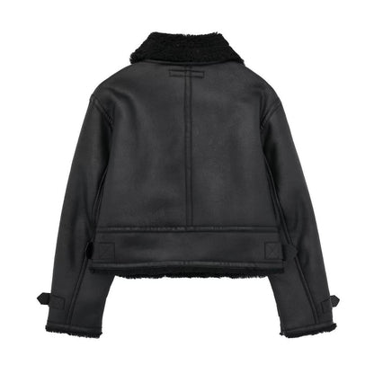 Damen Winterjacke Kurz Kunstfellkragen Wattiert
