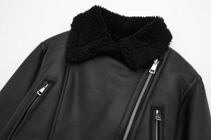 Damen Winterjacke Kurz Kunstfellkragen Wattiert