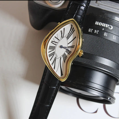 Melting Watch | Mode | Schwarzes Armband | Lederarmbanduhr | Herrenuhr-Chaps Herrenmode