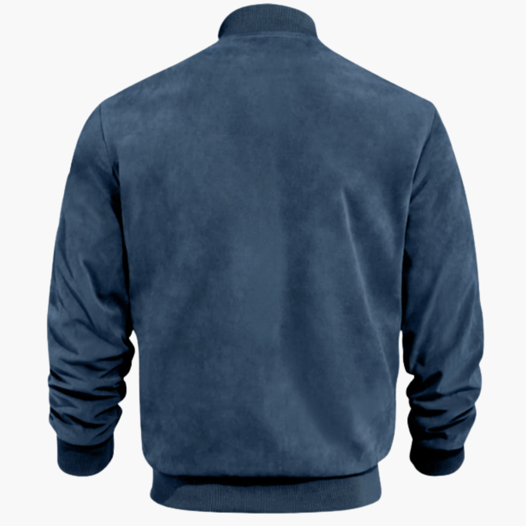 Herren Wildleder Bomberjacke Lässig Braun