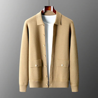 Herren Strickjacke Tailliert Knöpfe Vielseitig