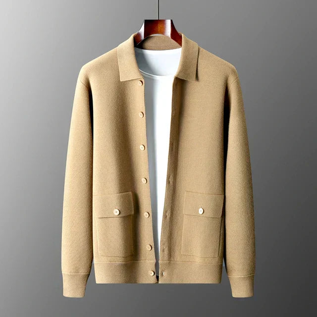 Herren Cardigan Tailliert Mit Knöpfen Vielseitig