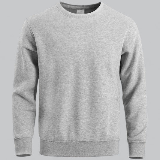 Herren Sweatshirt Rundhalsausschnitt Langarm Grau - Eveloria
