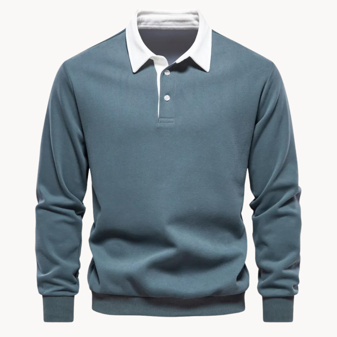 Ingo Herren Pullover Sweatshirt Polokragen Lässig