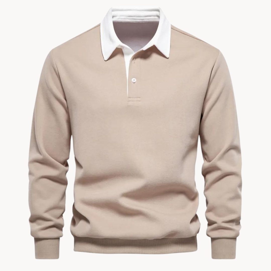 Ingo Herren Pullover Sweatshirt Polokragen Lässig