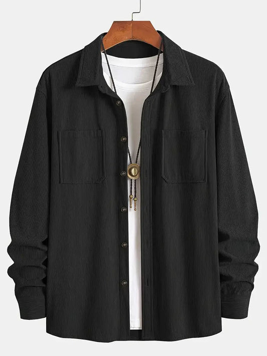 Herren Cordjacke Lässig Mit Taschen - Eveloria