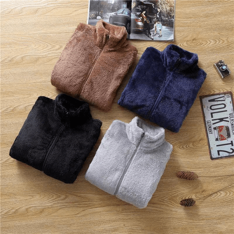 Herren Fleecejacke Slim Fit dunkelblau Winter
