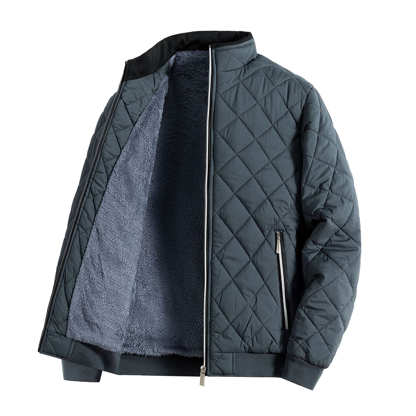 Eveloria Herren Steppfleecejacke Hochkragen Winter