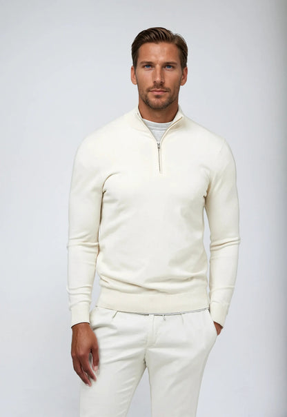 Hagen Herren Pullover Lässig Reißverschluss Schwarz - Eveloria
