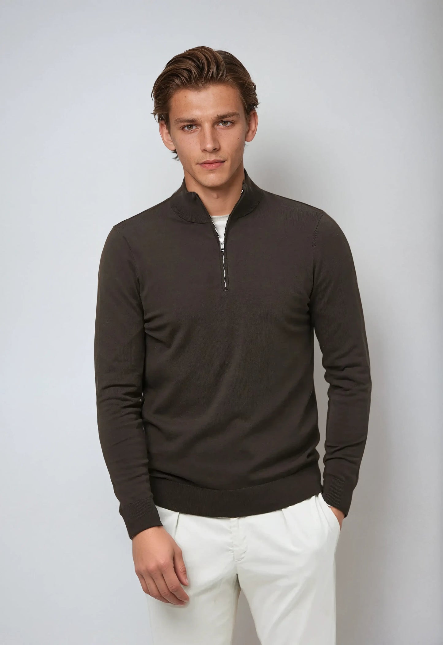 Hagen Herren Pullover Lässig Reißverschluss