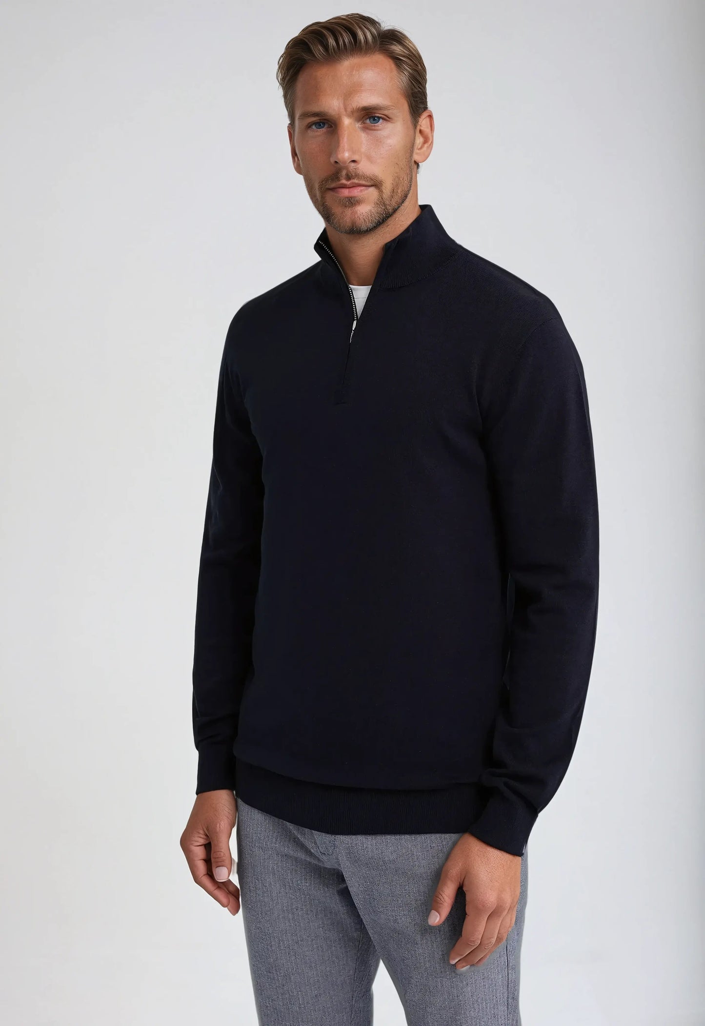 Hagen Herren Pullover Lässig Reißverschluss
