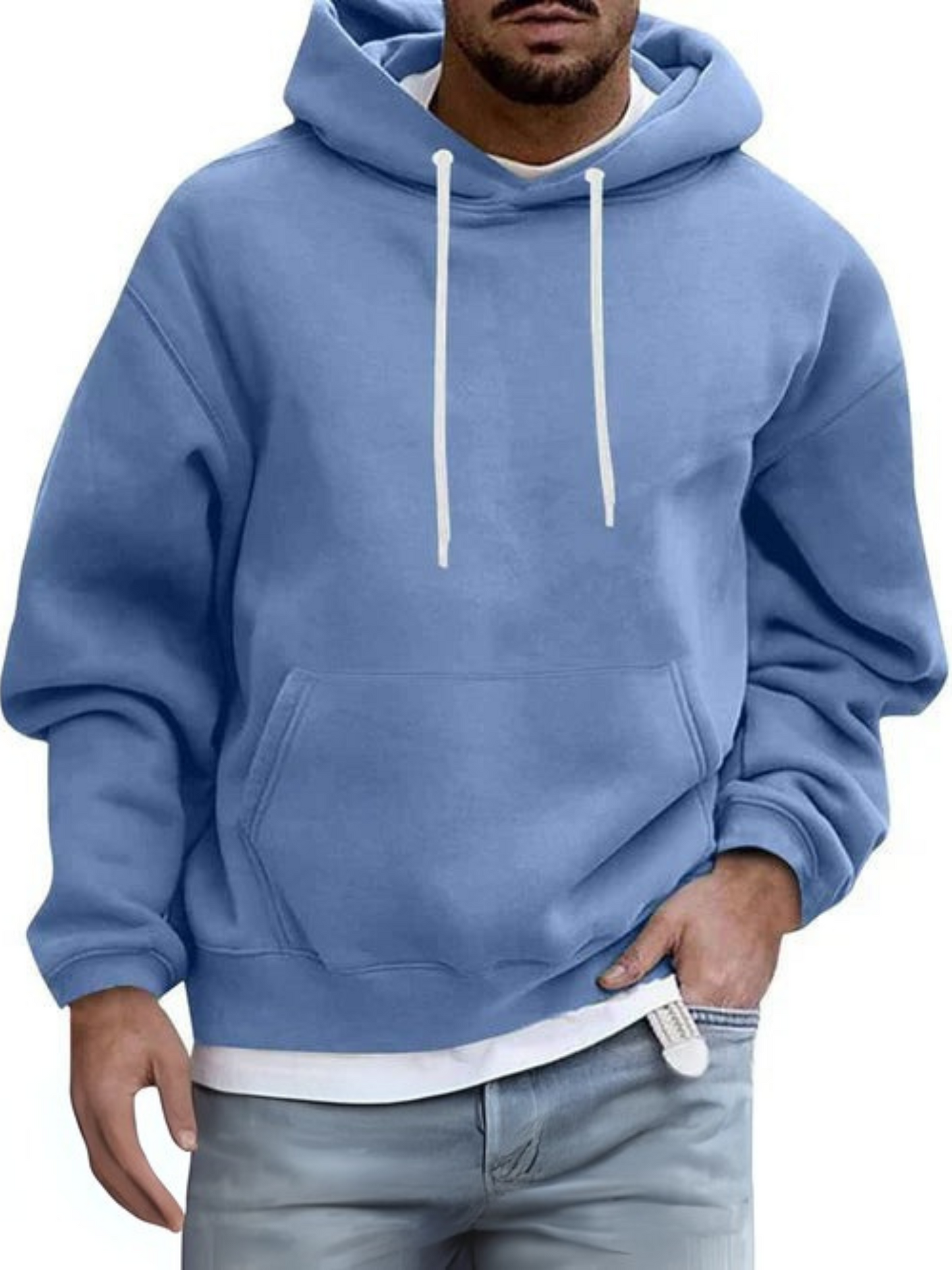 Herren Hoodie Verstellbare Kapuze Kängurutasche