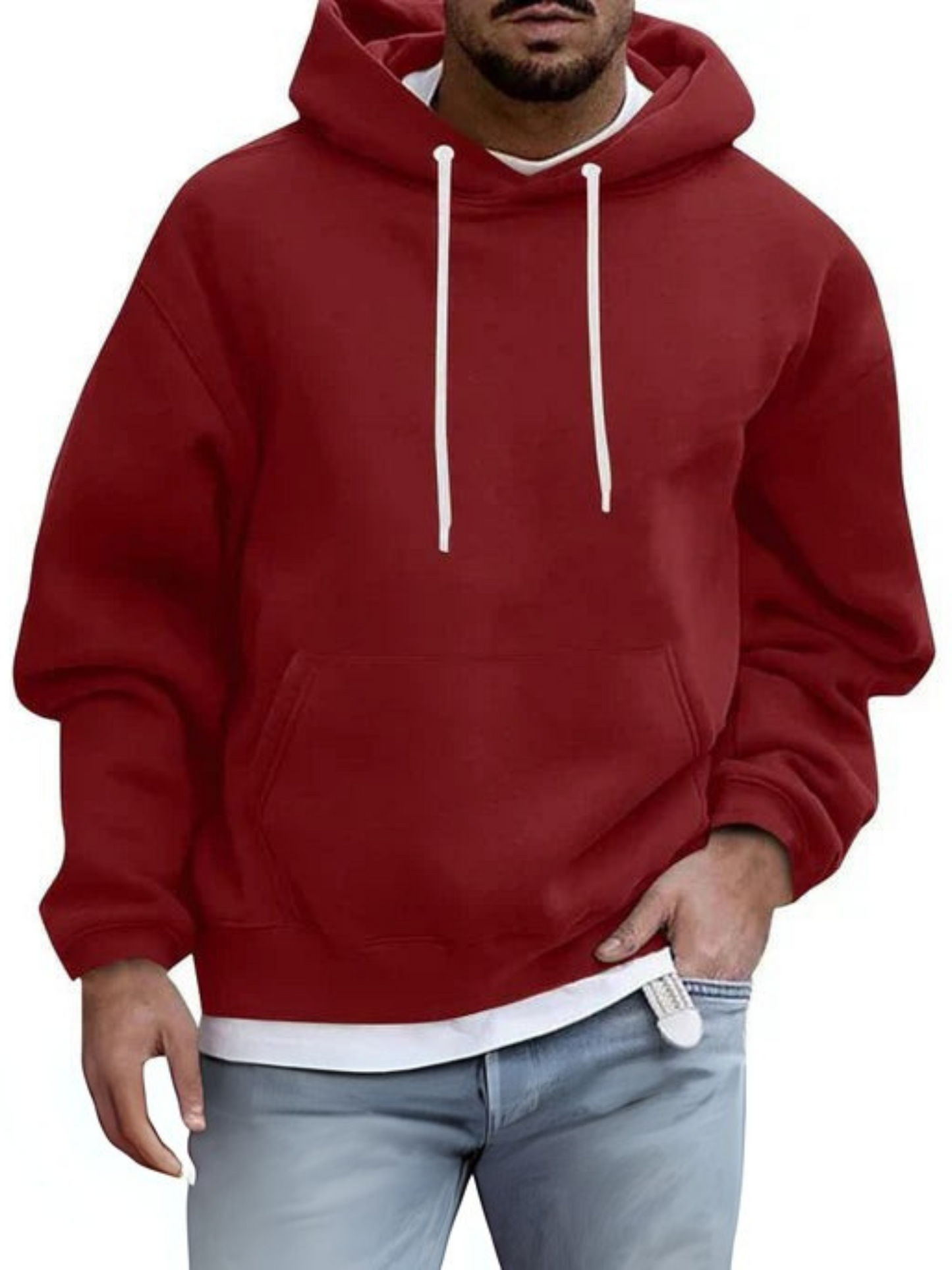 Herren Hoodie Verstellbare Kapuze Kängurutasche