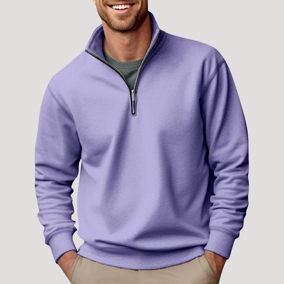 Herren Klassischer Pullover Viertelreißverschluss