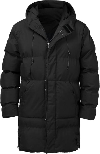 Eveloria Herren Pufferjacke Gepolstert Mit Kapuze Schwarz - Eveloria