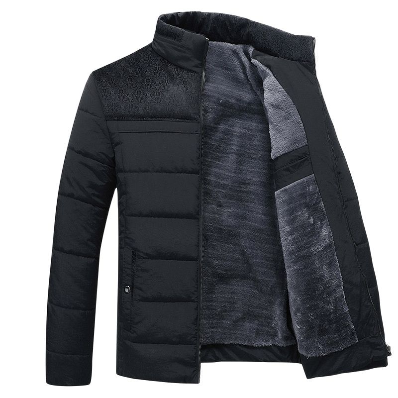 Herren Wintersteppjacke Winddicht Modern Schwarz - Eveloria