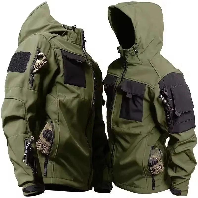 Eveloria Herren Softshell-Jacke Wasserabweisend Kapuzenjacke