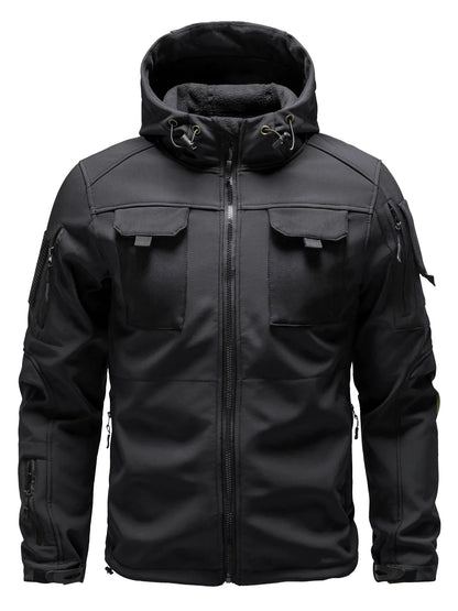 Herren Winterjacke Softshell Mit Kapuze Wasserabweisend