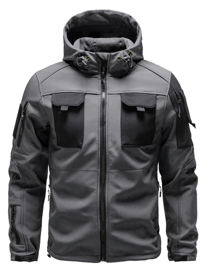 Herren Winterjacke Softshell Mit Kapuze Wasserabweisend