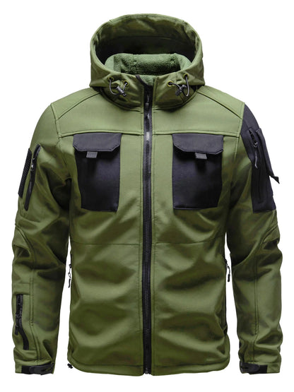 Herren Winterjacke Softshell Mit Kapuze Wasserabweisend