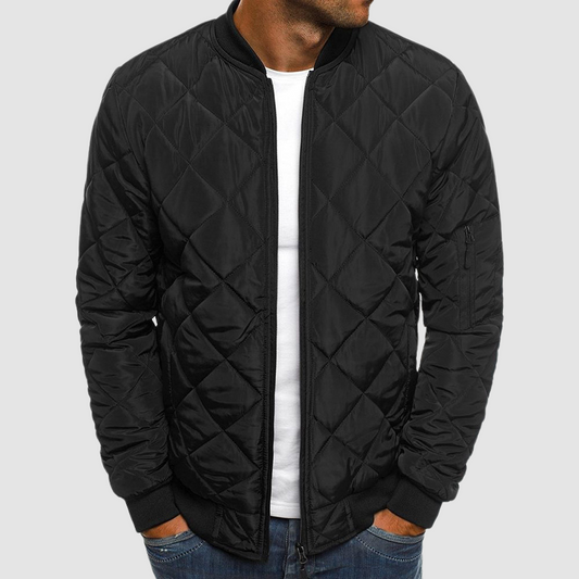 Herren Winterjacke Gesteppt Warm Schwarz - Eveloria