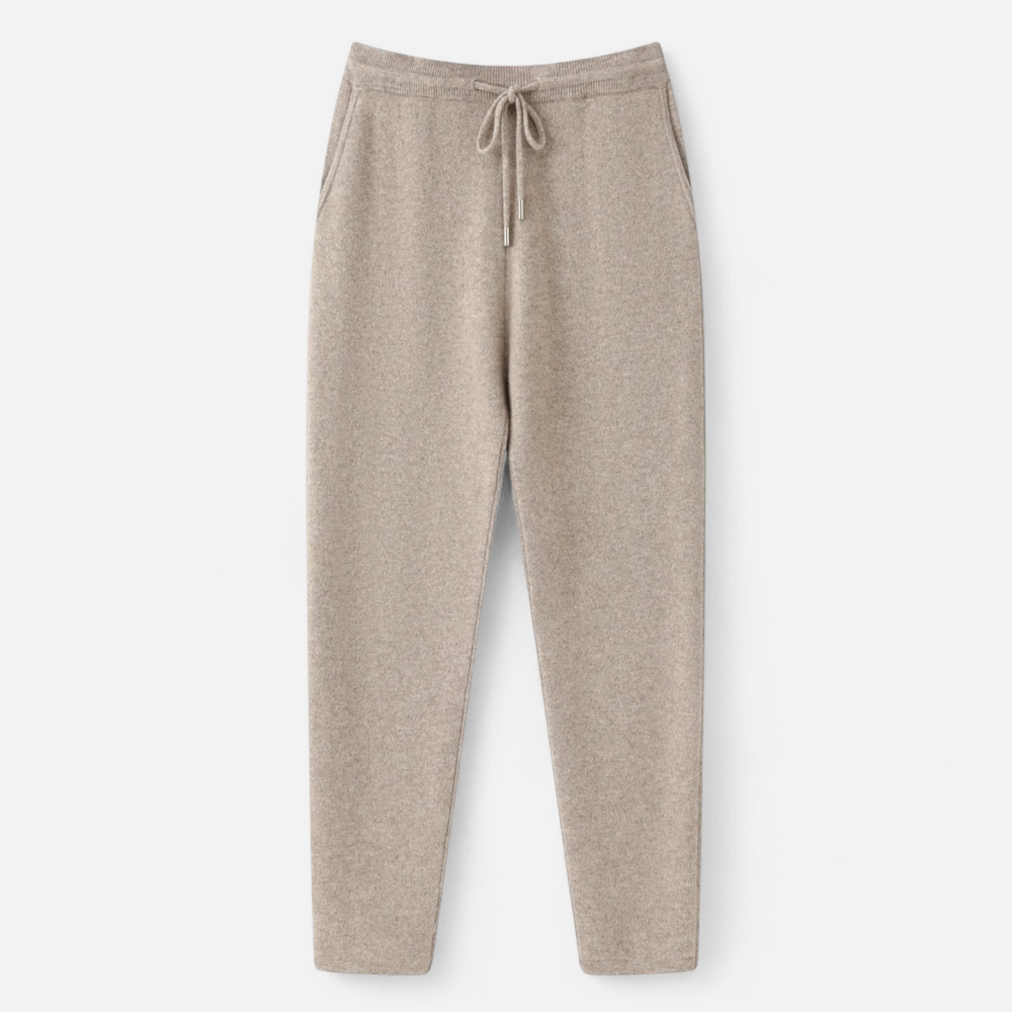 Herrenhose Hohe Taille Slim Fit Strick Vollständige Länge