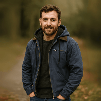 Herren Lederjacke Winter Kapuze Reißverschluss